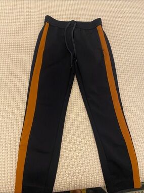 Topman Black Sweatpants with Brown Side Panels
